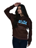 Brown Hoodie with Thakita print