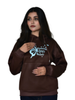 Brown Hoodie with Butterfly print